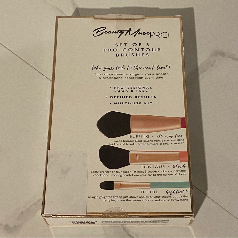 BNIB Beauty Muse Pro- Set of 3 Pro Contour Brushes - Picture 2 of 2